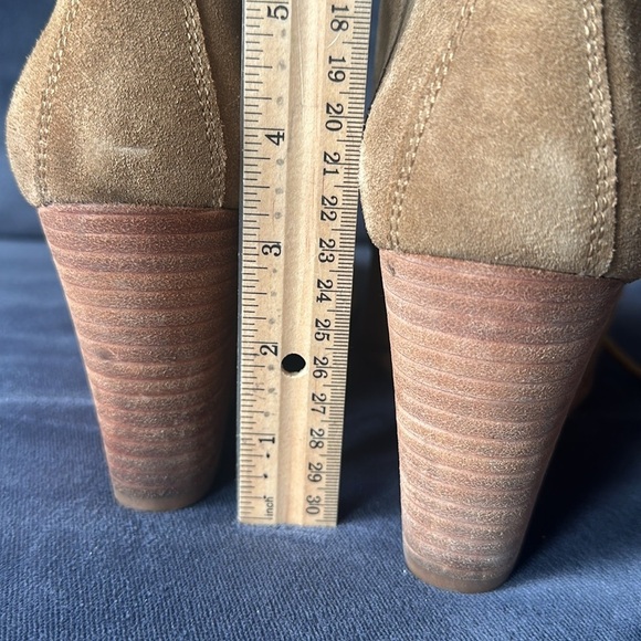 Lucky Brand Yamene Wedge Suede Tan Leather Lace Up Bootie Women's Size 9 M - Picture 5 of 6